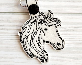 Horse Keychain/Purse Charm/Horse Key Fob/Holographic/Key Fob/Gift for her/Teacher gift/Keychain for Women/Equestrian Gift/
