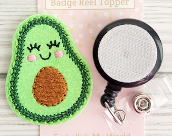 Kawaii Avocado Interchangeable Badge Reel Topper/Badge Holder/ID Holder/Badge Reel/Nurse Badge/Swappable Badge/cute/nurse gift