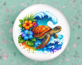 Sea Turtle Interchangeable Badge Reel/Badge Holder/ID Holder/Badge Reel/Nurse Badge reel/Swappable Badge/Badge Reel Topper/Summer badge