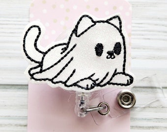 Cow Ghost Badge Reel/Halloween Badge Reel/Badge Holder/ID Holder/Badge Reel/Nurse Badge/Nurse Gift/Retractable Badge/Interchangeable Badge