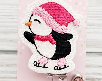 Penguin Badge Reel/Badge Holder/ID Holder/Badge Reel/Nurse Gift/Medical Student/Christmas Badge Reel/Winter Badge/Teacher Badge/Nurse Badge
