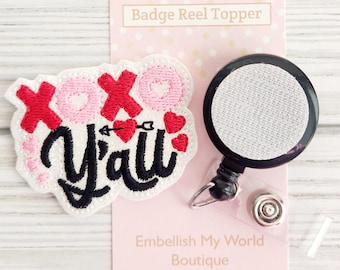 Valentine Interchangeable Badge Reel/Badge Holder/ID Holder/Badge Reel/Nurse Badge/Swappable Badge/Badge Reel Topper/nurse gift