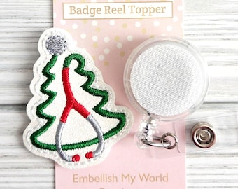 Christmas Interchangeable Badge Reel Topper/Badge Holder/ID Holder/Nurse Gift/Swappable