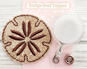 Sand Dollar Interchangeable Badge Reel/Badge Holder/ID Holder/Badge Reel/Nurse Badge reel/Swappable Badge/Badge Reel Topper/Summer badge