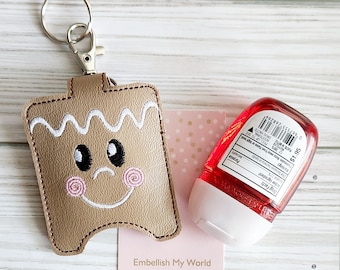 Gingerbread Man Hand Sanitizer Holder/Christmas Sanitizer Holder/Hand Sanitizer Holder/Keychain/