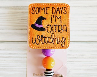 Beaded Halloween Badge Reel/Badge Holder/ID Holder/Badge Reel/Nurse Gift/Halloween/Nurse Badge/witch badge/funny badge reel/Beaded badge