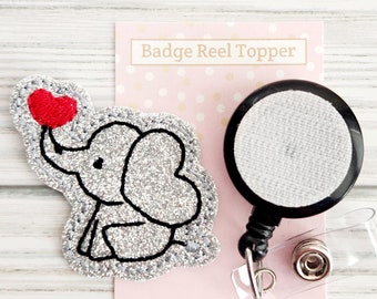 Valentine Elephant Interchangeable Badge Reel Topper/Badge Holder/ID Holder/Badge Reel/Nurse Badge/Swappable Badge/nurse gift