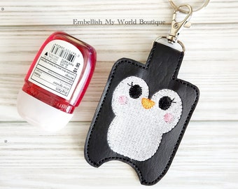 Cute Penguin Hand Sanitizer Holder/Christmas Sanitizer Holder/Hand Sanitizer Holder/Keychain/Stocking Stuffer/Nurse Gift/Teacher Gift