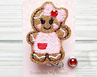 Gingerbread Badge Reel/Funny Nurse Badge/Badge Holder/ID Holder/Badge Reel/Nurse Badge/Nurse Gift/Retractable Badge/Interchangeable Badge