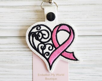 Breast Cancer Awareness Keychain/Purse Charm/Bag Tag/Pink Ribbon/lunch bag tag/Nurse gift/Breast Cancer Awareness/Awareness Ribbon/Gift