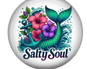 Summer Badge Reel/Mermaid Tail/Retractable/Nurse Badge Reel/Badge Holder/ID Holder/Badge Reel/Nurse Gift/Interchangeable/Badge Reel Topper