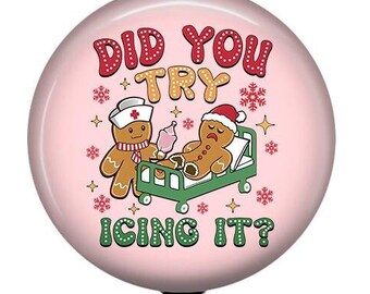 Gingerbread Badge Reel/Funny Nurse Badge/Badge Holder/ID Holder/Badge Reel/Nurse Badge/Nurse Gift/Retractable Badge/Interchangeable Badge