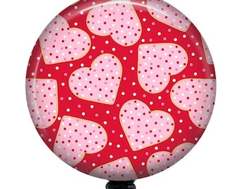 Valentine Hearts Badge Reel/Badge Holder/ID Holder/Badge Reel/Nurse Badge/Nurse Gift/Retractable Badge/Valentine's Day badge