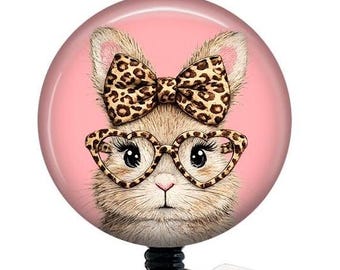 Bunny Badge Reel/Easter Bunny Badge/Badge Holder/ID Holder/Nurse Badge Reel/Nurse Gift/Retractable Badge/Teacher Gift/Easter/Cute