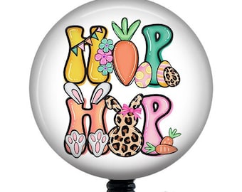 Easter Badge Reel/Easter Bunny/Badge Holder/ID Holder/Nurse Badge Reel/Nurse Gift/Retractable Badge/Teacher Gift/Hip Hop/Easter