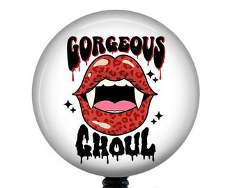 Halloween Badge Reel/Vampire/Badge Holder/ID Holder/Badge Reel/Nurse Gift/Halloween/Nurse Badge/Spooky/Lips/Goth/Gorgeous Ghoul