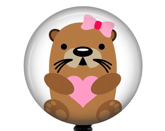 Otter Badge Reel/Retractable Badge Reel/Badge Holder/ID Holder/Badge Reel/Nurse Gift/Nurse badge reel/Pediatric badge/Gift for her