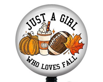 Fall Badge Reel/Pumpkin Badge Reel/Badge Holder/ID Holder/Badge Reel/Nurse Badge/Nurse Gift/football/Retractable Badge/Football/PSL/latte
