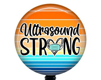 Ultrasound Strong Badge Reel/Badge Reel/Badge Holder/ID Holder/Badge Reel/Sonographer Badge/Retractable Badge/Ultrasound Tech badge/
