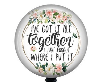 Funny Badge Reel/Retractable badge/Nurse Badge Reel/Badge Holder/ID Holder/Badge Reel/Nurse Gift/Nurse Badge/Retractable Badge/Floral