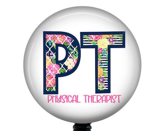 PT badge Reel/Physical Therapist Badge/Badge Reel/Badge Holder/ID Holder/Badge Reel/PT Badge/Retractable Badge/physical therapist gift