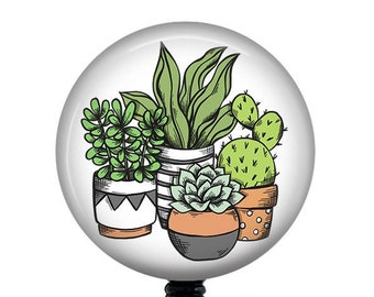 Plant Badge Reel/Badge Reel/Nurse Badge/Badge Holder/ID Holder/Nurse Gift/Name Badge/Retractable Badge/succulent/floral/