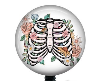 Rib Cage Badge Reel/Skeleton Badge Reel/Badge Holder/ID Holder/Badge Reel/Nurse Gift/Radiology Tech Badge/CT Tech/X ray tech/radiologist/