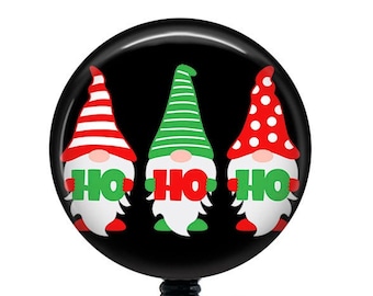 Christmas Gnomes Badge Reel/Christmas Badge Reel/Badge Holder/ID Holder/Badge Reel/Nurse Badge/Nurse Gift/Retractable Badge/Gnome badge/