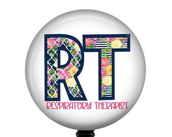RT Badge Reel/Badge Reel/Badge Holder/ID Holder/Nurse Badge/Respiratory Therapist badge/retractable badge/RT gift