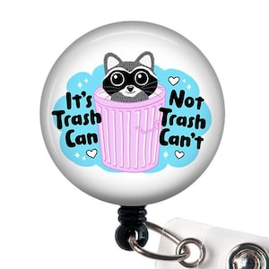 Funny Badge Reel-Nurse Badge Reel-Nurse Gift-Retractable Badge-Raccoon-Inspirational-Positive Badge-Cute Badge Reel- Mental Health Ba