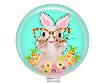 Easter Badge Reel/Easter Bunny Badge/Badge Holder/ID Holder/Nurse Badge Reel/Nurse Gift/Retractable Badge/Teacher Gift/Bunny Badge/cute