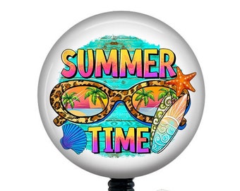 Summer Time Badge Reel/Retractable Badge Reel/Nurse Badge Reel/Badge Holder/ID Holder/Badge Reel/Nurse Gift/Summer badge/Teacher badge