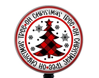 Christmas Badge Reel/Oh Christmas Tree Badge Reel/Badge Holder/ID Holder/Badge Reel/Nurse Gift/Christmas badge/Nurse Badge/Retractable Badge