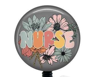 Nurse Badge Reel/Retractable Badge/Badge Holder/ID Holder/Badge Reel/Nurse Gift/Floral badge/nurse badge/nurse floral/nursing student gift