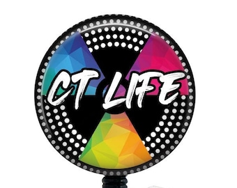 CT life badge reel/Badge Reel/Badge Holder/ID Holder/Badge Reel/ct tech badge/radiology badge/cat scan/ct scan/retractable badge/CT badge