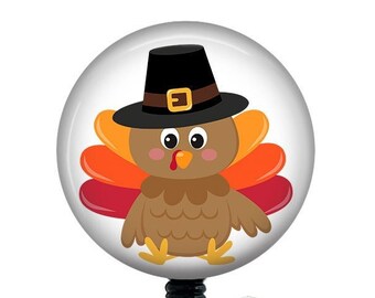Thanksgiving Badge Reel/Turkey Badge/Badge Holder/ID Holder/Badge Reel/Nurse gift/Nurse Badge Reel/cute turkey badge/Nurse badge/Retractable