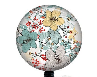 Floral Badge Reel/Boho Badge Reel/Badge Reel/Nurse Badge/Badge Holder/ID Holder/Badge Reel/Nurse Gift/Name Badge/Retractable Badge/Beaded