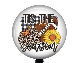 Fall Badge Reel/Pumpkin Badge Reel/Badge Holder/ID Holder/Badge Reel/Nurse Badge/Nurse Gift/football season/Retractable Badge/Football