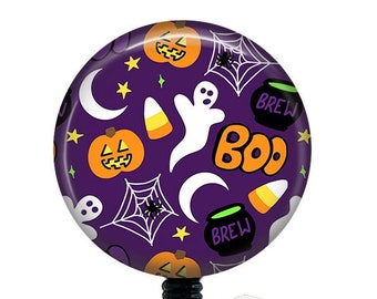 Halloween Badge Reel/Badge Holder/ID Holder/Badge Reel/Nurse Gift/Halloween/Nurse Badge/Cute Halloween/Boo/Brew