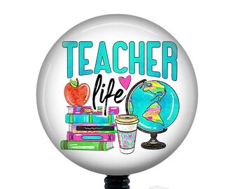 Teacher Badge Reel/Badge Reel/Badge Holder/ID Holder/Badge Reel/Retractable Badge/Teacher Life/