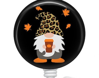 Fall Gnome Badge Reel/Pumpkin SpiceBadge/Badge Holder/ID Holder/Badge Reel/Nurse Badge/Nurse Gift/fall badge/Retractable Badge/Autumn Badge
