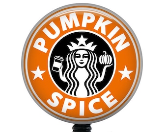 Pumpkin Spice Badge Reel/Fall Badge Reel/Badge Holder/ID Holder/Badge Reel/Nurse Badge reel/Nurse Gift/Retractable Badge/Autumn Badge/funny