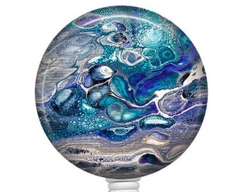 Retractable Badge Reel/Badge Reel/Nurse Badge/Badge Holder/ID Holder/Badge Reel/Nurse Gift/Name Badge/Watercolor Badge reel/Marble Badge