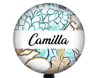 Personalized Badge Reel/Badge Reel/Nurse Badge/Badge Holder/ID Holder/Badge Reel/Nurse Gift/Name Badge/Retractable Badge/Floral Badge/Spring