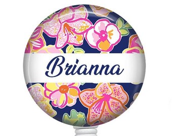 Personalized Badge Reel/Badge Reel/Nurse Badge/Badge Holder/ID Holder/Badge Reel/Nurse Gift/Name Badge/Retractable Badge/Summer/Floral