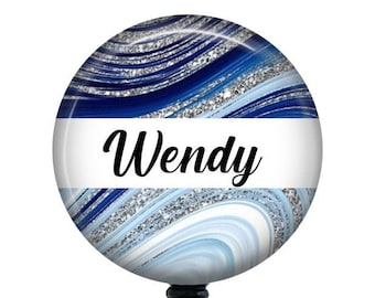Marble Badge reel/Retractable Badge Reel/Badge Reel/Nurse Badge/Badge Holder/ID Holder/Badge Reel/Nurse Gift/Name Badge/Personalized Badge
