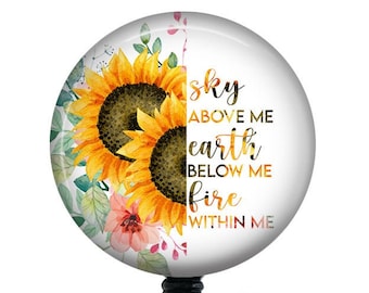 Sunflower Badge Reel/Nurse Badge Reel/Badge Holder/ID Holder/Badge Reel/Nurse Gift/Teacher Gift/retractable badge/Inspirational badge