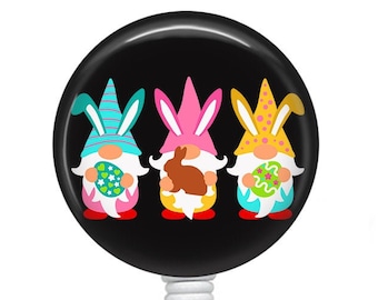 Easter Gnomes Badge/Gnome Badge Reel/Badge Holder/ID Holder/Badge Reel/Nurse Badge/Nurse Gift/Retractable Badge/Easter badge/badge reel