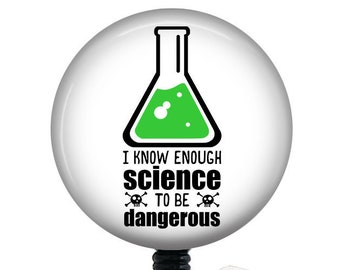 Funny Science Badge Reel/Science badge/Science Teacher/Badge Holder/ID Holder/Badge Reel/Lab Badge/Nurse Badge/Retractable Badge