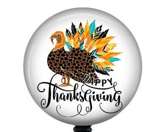 Thanksgiving Badge Reel/Turkey Badge Reel/Badge Holder/ID Holder/Badge Reel/Nurse's Gift/Teacher Gift/Nurse Badge Reel/Nurse Badge/